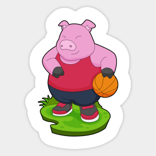 Pig Basketball player Basketball Sticker